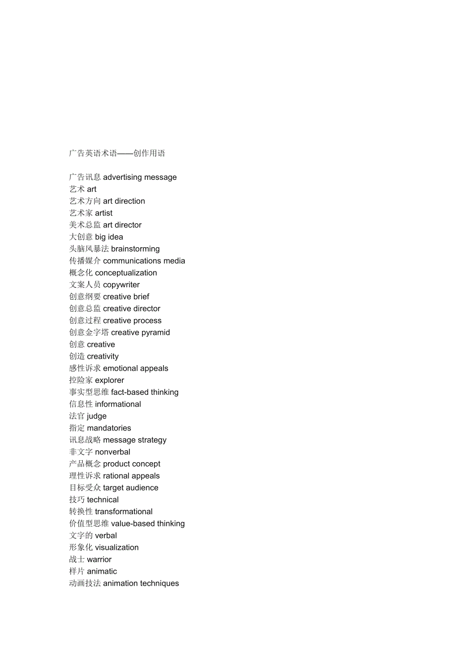 {广告传媒}广告英语术语汇总_第1页