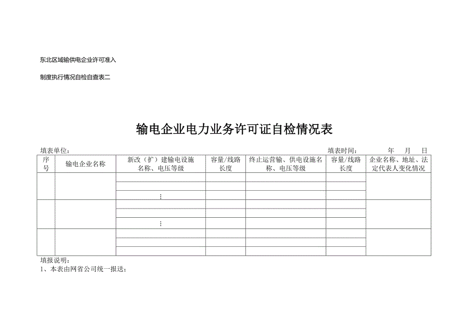 {企业管理表格}输供电企业许可准入制度执行情况自检表._第4页