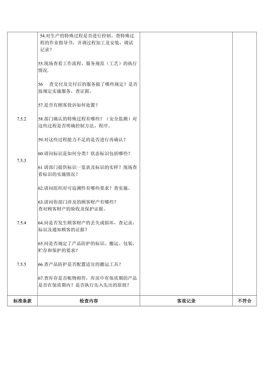 {财务管理内部审计}内审检查表条款顺序类下._第5页