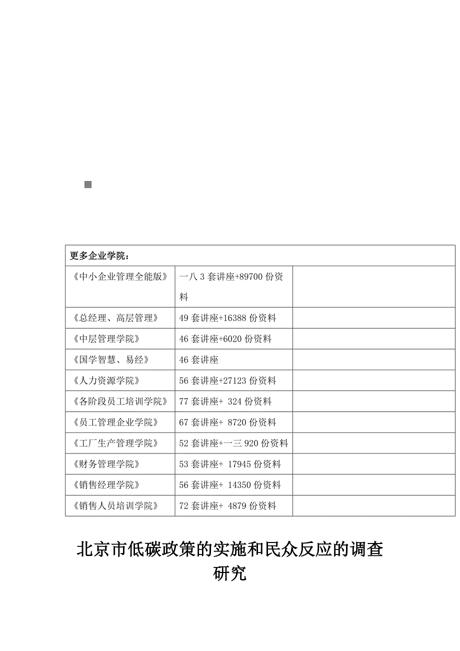 {营销策略培训}某市市低碳政策的实施与民众反应的调查探析_第1页