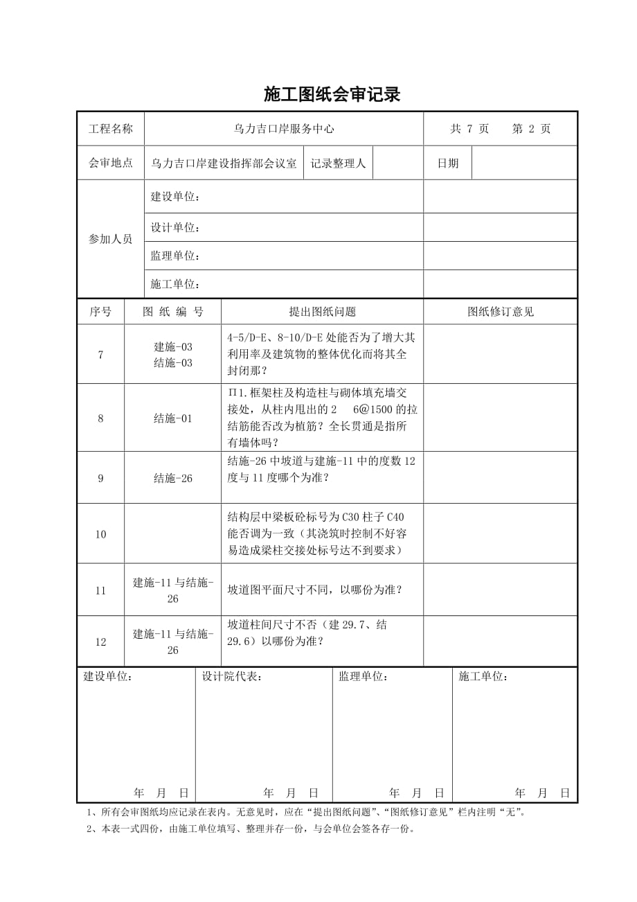 图纸会审记录表格标准_第2页