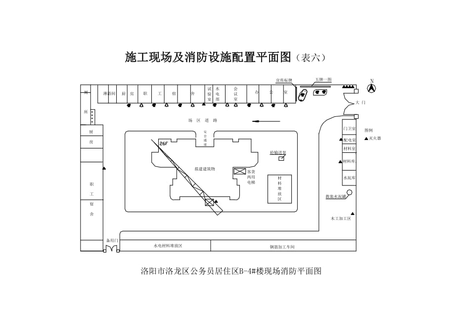 施工现场及消防设施配置平面图表六_第1页