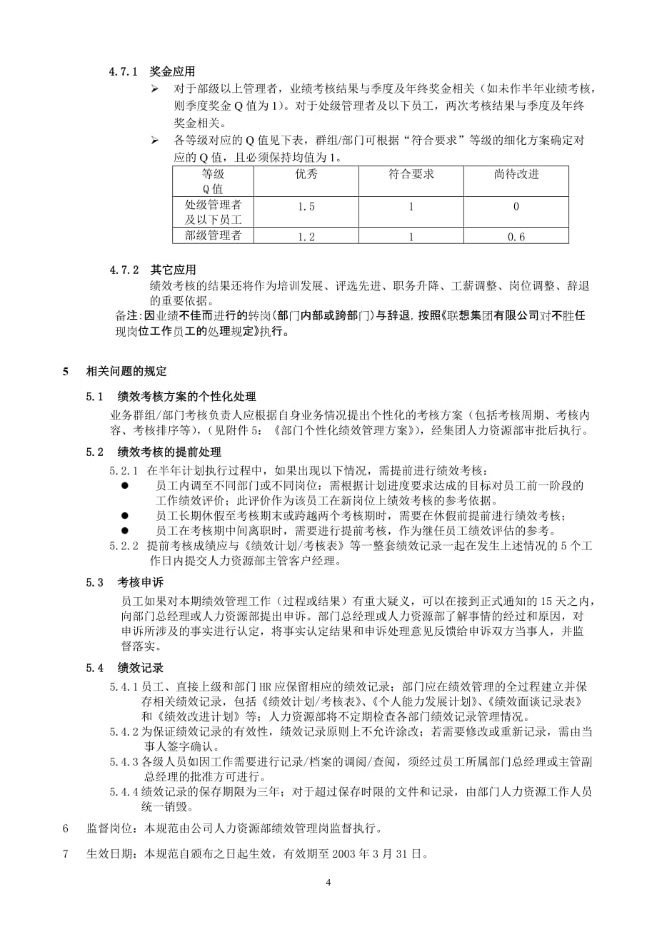 {员工管理}联想集团公司员工绩效管理工作规范_第4页