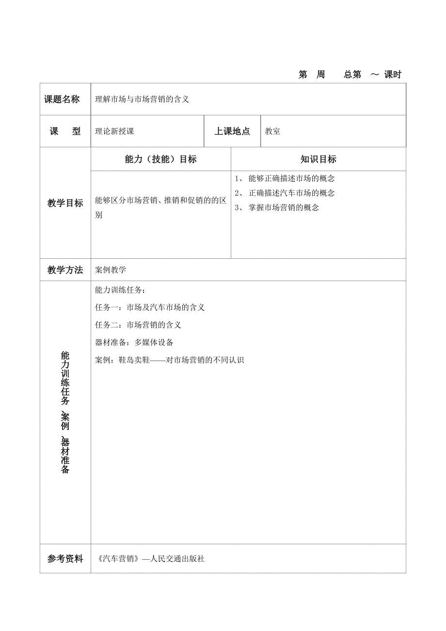 {营销策略培训}汽车营销实务教学设计_第2页