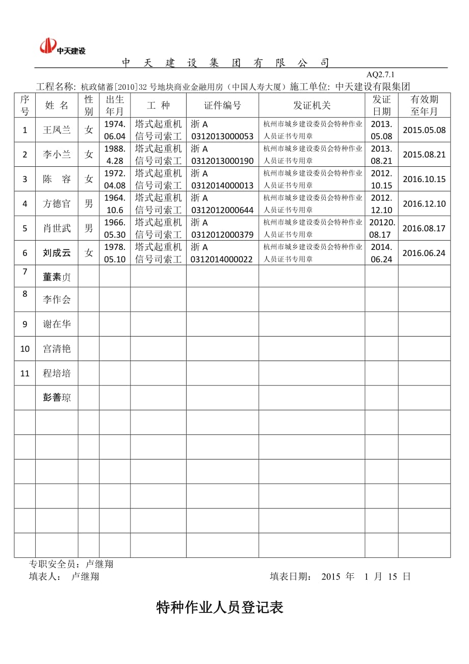 特种作业人员登记表[共5页]_第2页