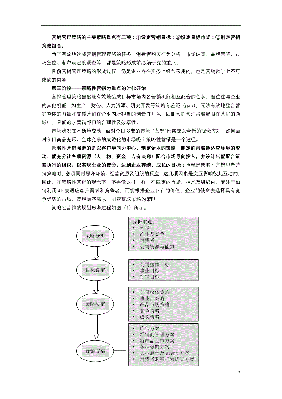 {营销策略}某企业策略性营销规划程序_第2页