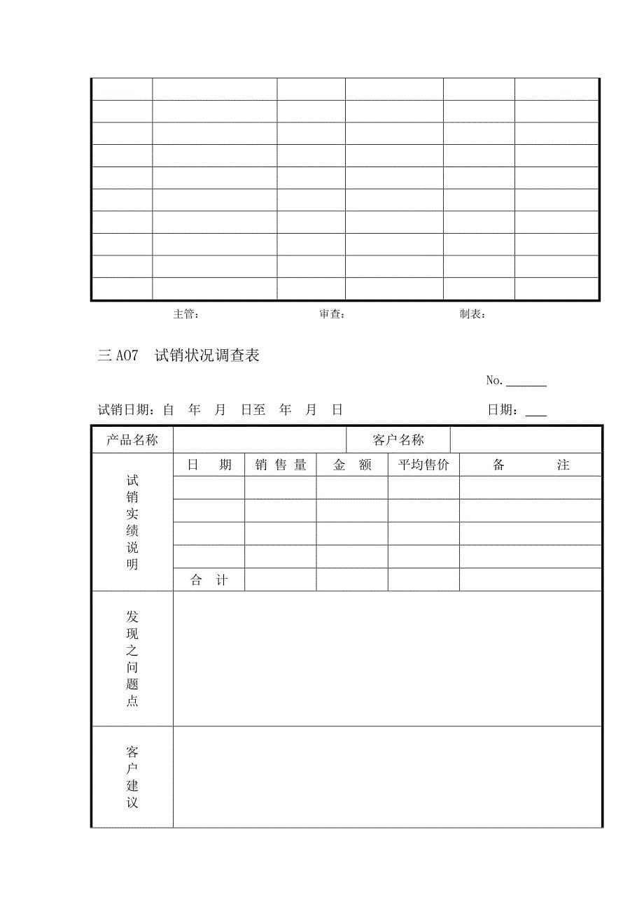 {销售管理}市场管理记录表格销售_第5页