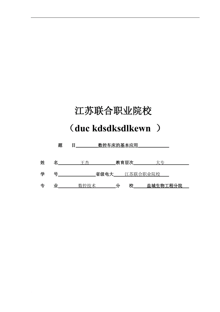 数控技术专业毕业论文[21页]_第1页