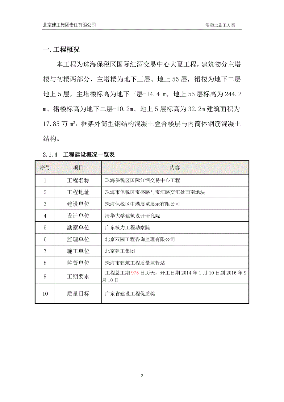 {营销}珠海塔楼地下室混凝土专项施工_第2页