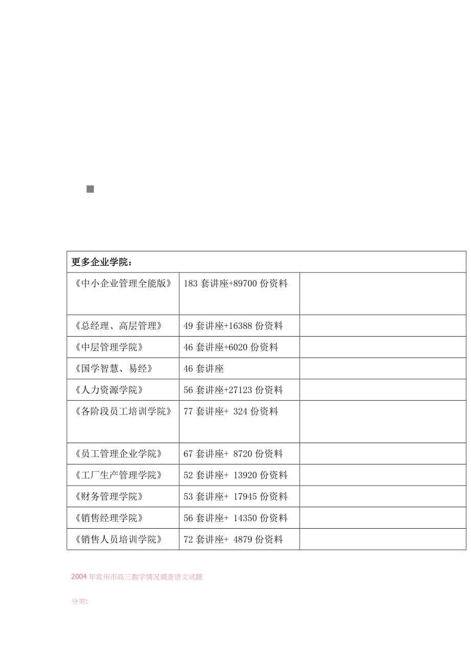 {营销策略培训}高三教学情况调查语文试题_第1页