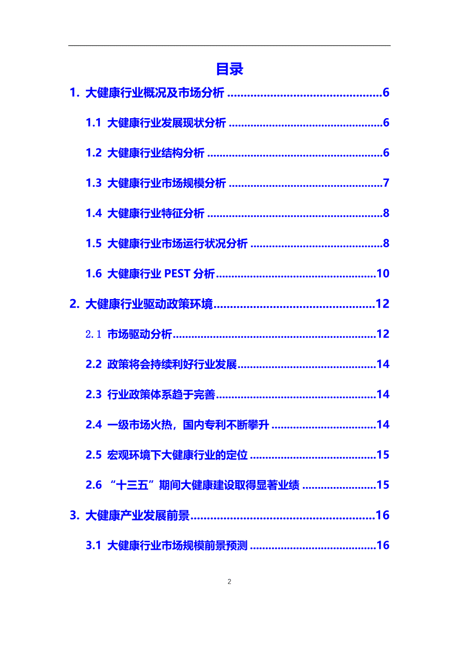 2020年大健康行业市场研究分析及前景预测报告_第2页