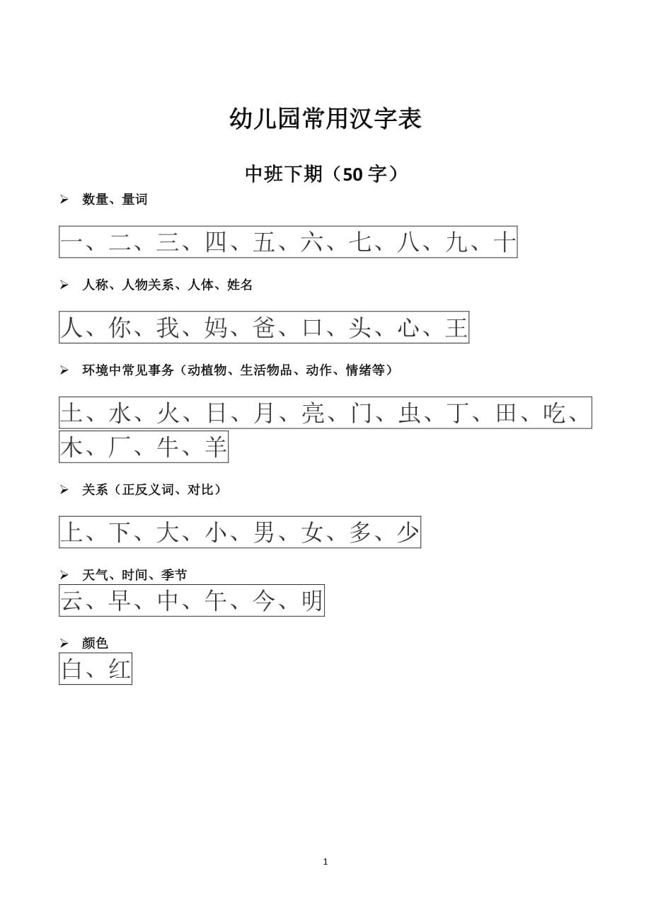 幼小衔接汉字整理幼儿园（7.17）.pdf_第1页