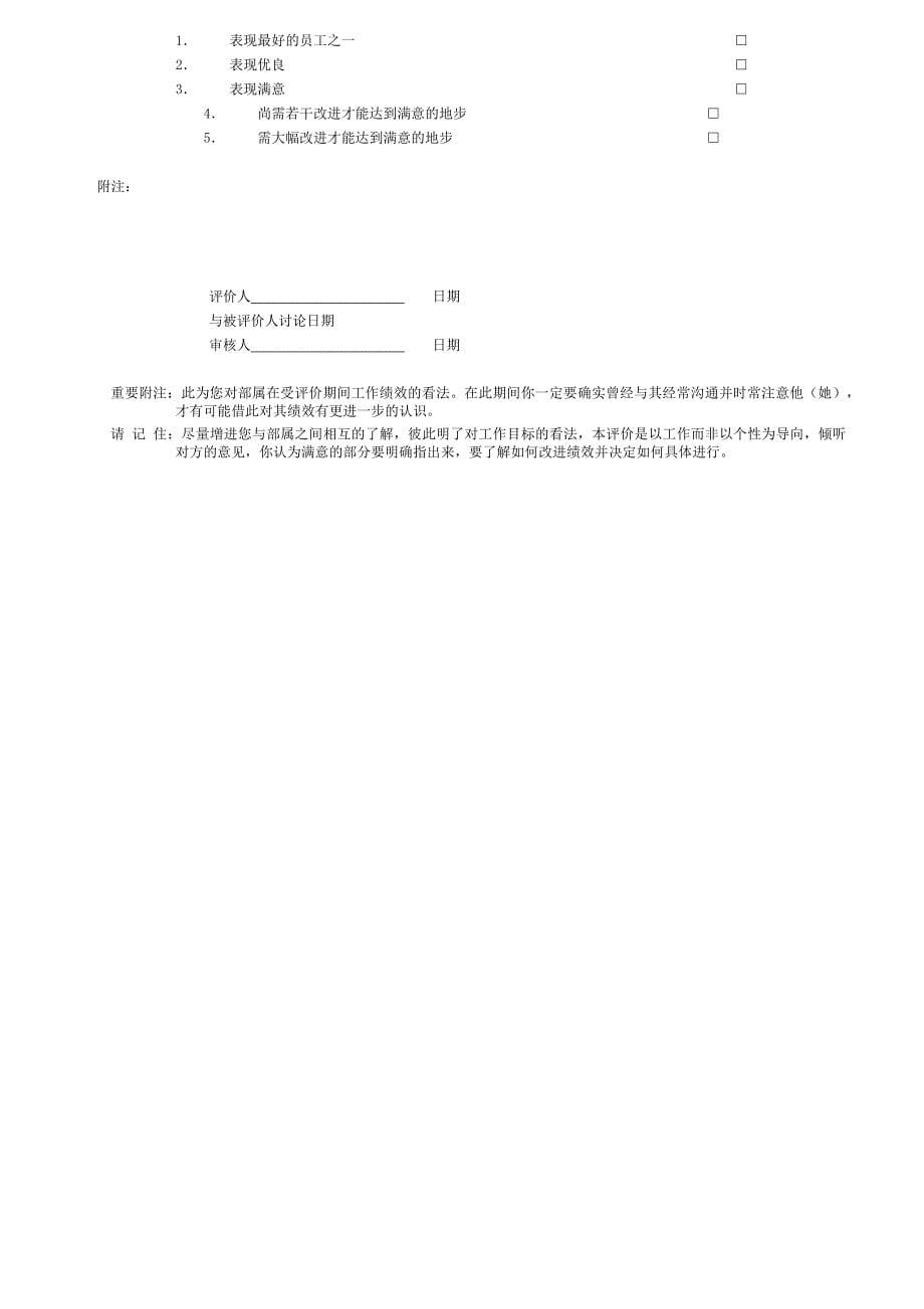 {绩效管理表格}某公司员工绩效评价表._第5页