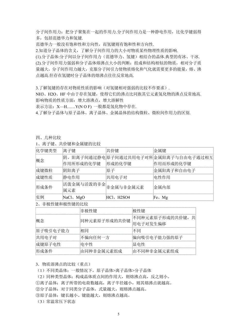 高中化学选修3知识点全部归纳（7.17）.pdf_第5页