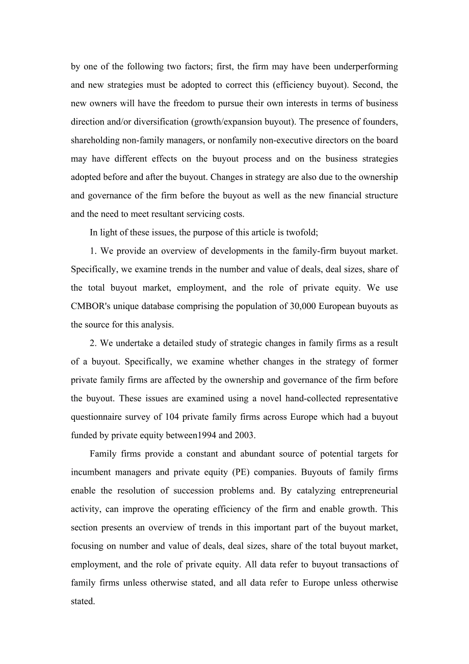 家族企业管理家族企业收购私募股权和战略变革文献翻译_第2页