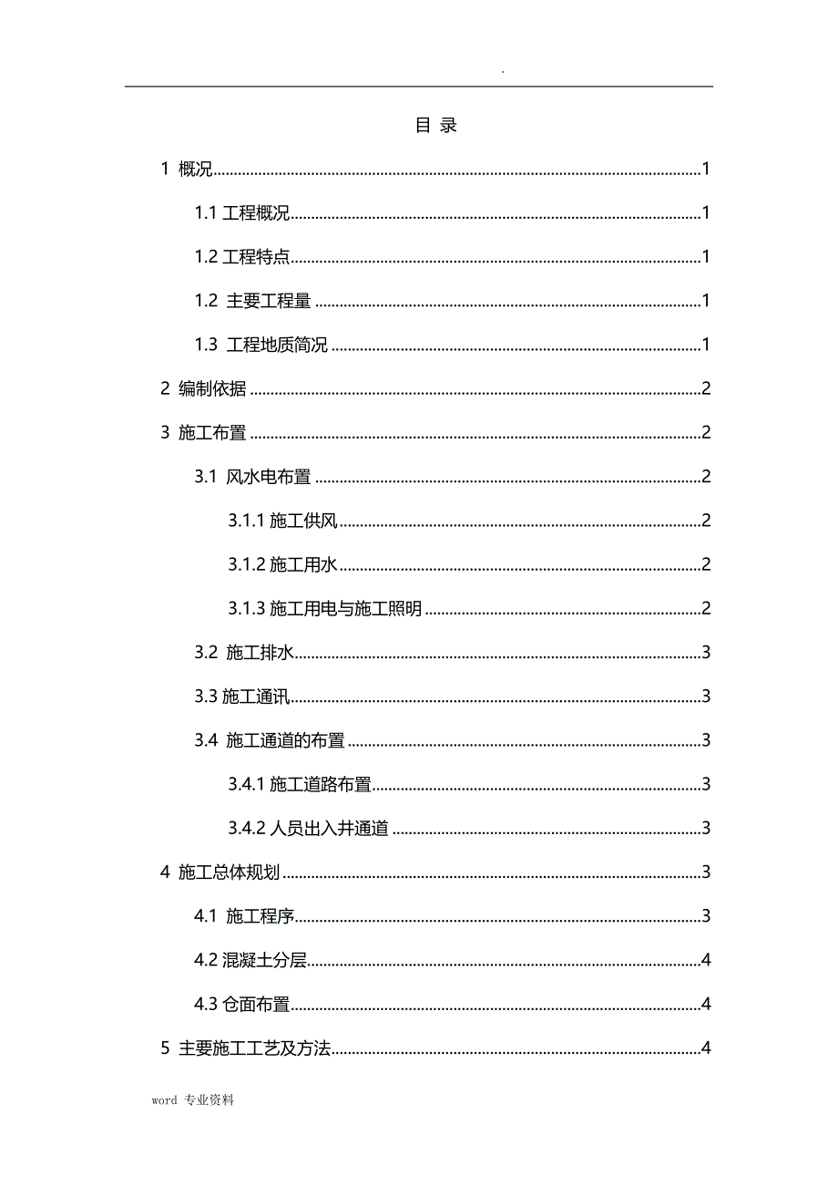 竖井衬砌混凝土建筑施工组织设计_第1页