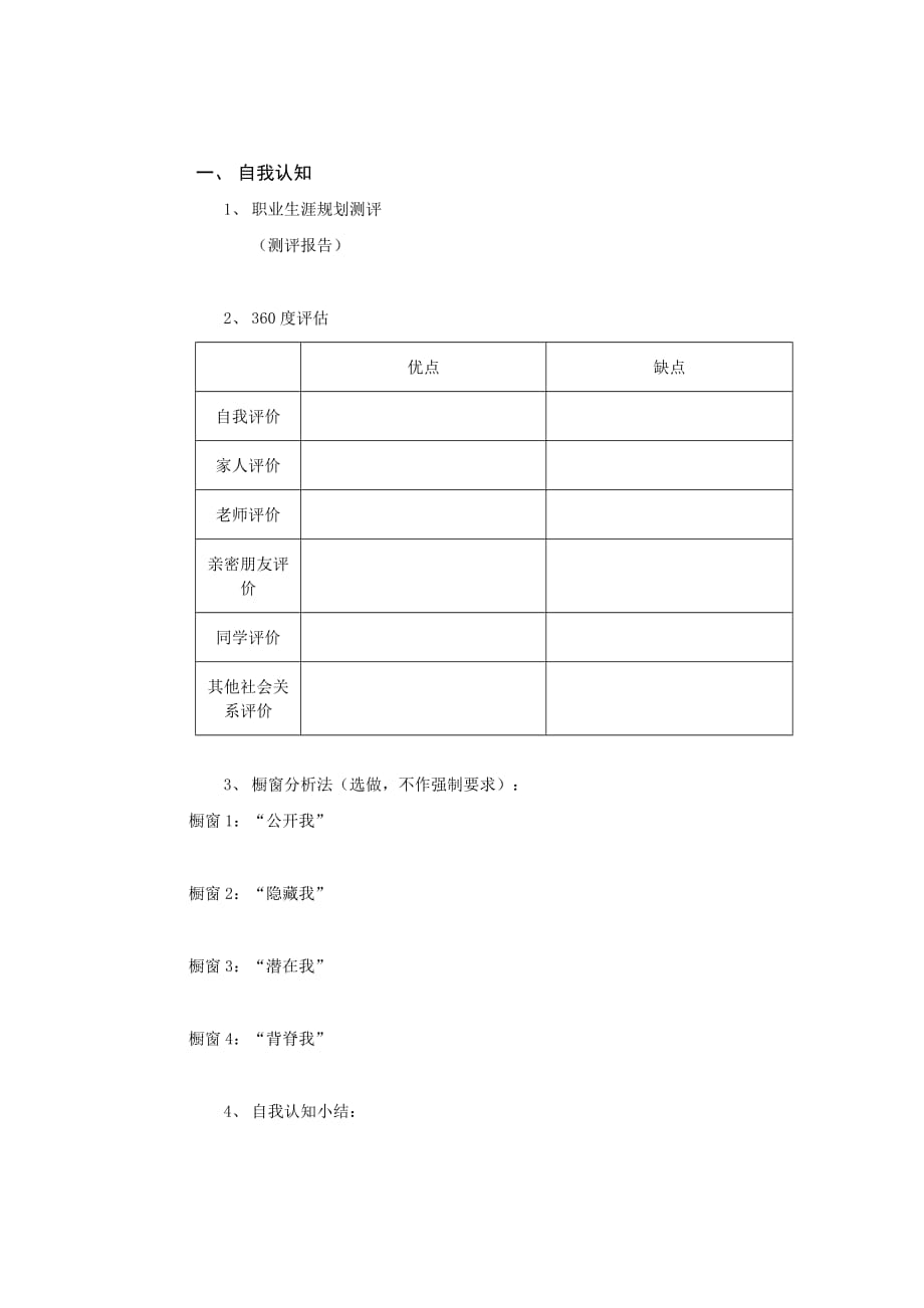 人力资源职业规划职业生涯规划书框架模板_第3页