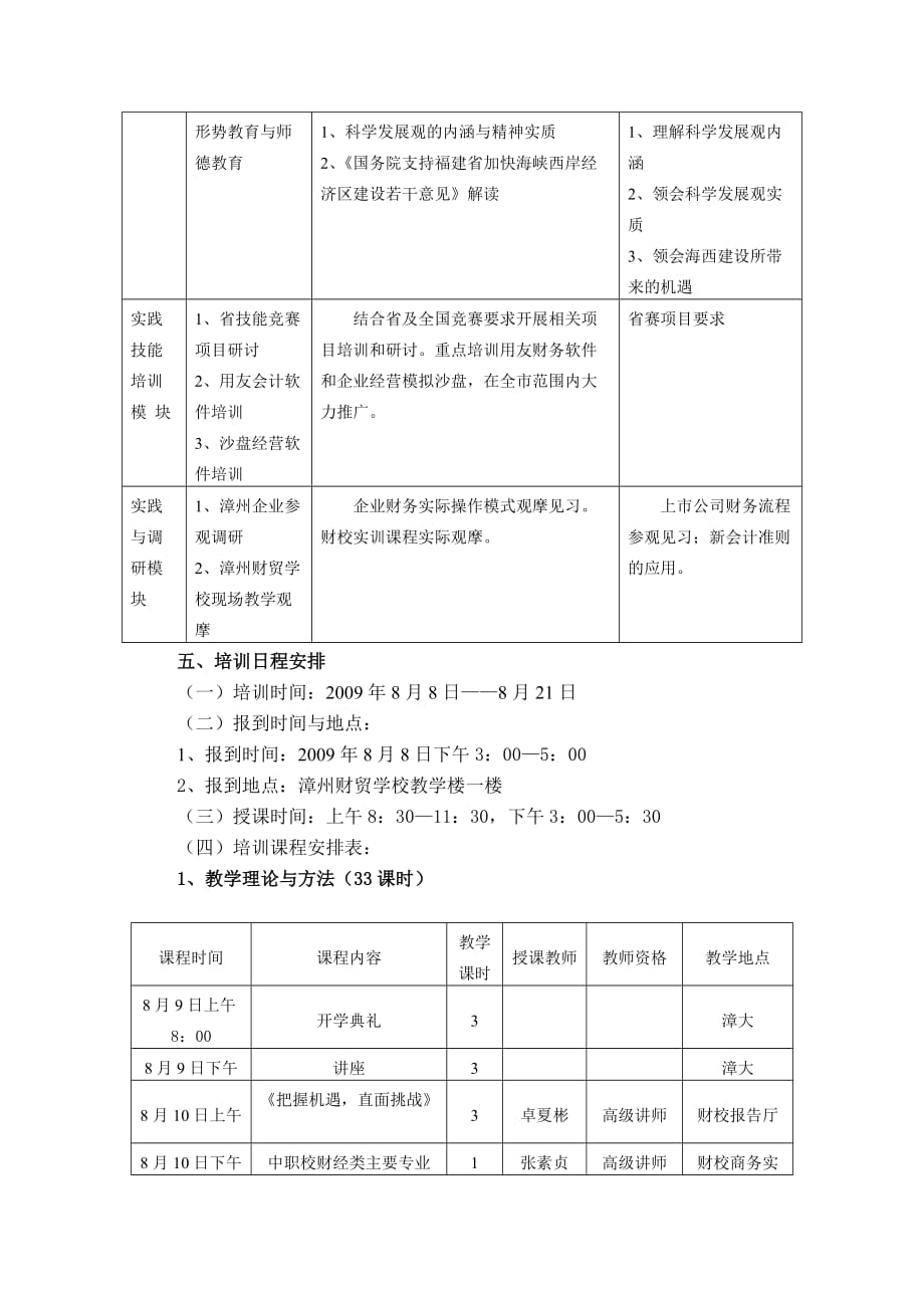 {企业通用培训}漳州市中等职业学校财经类专业骨干教师培训指南._第3页