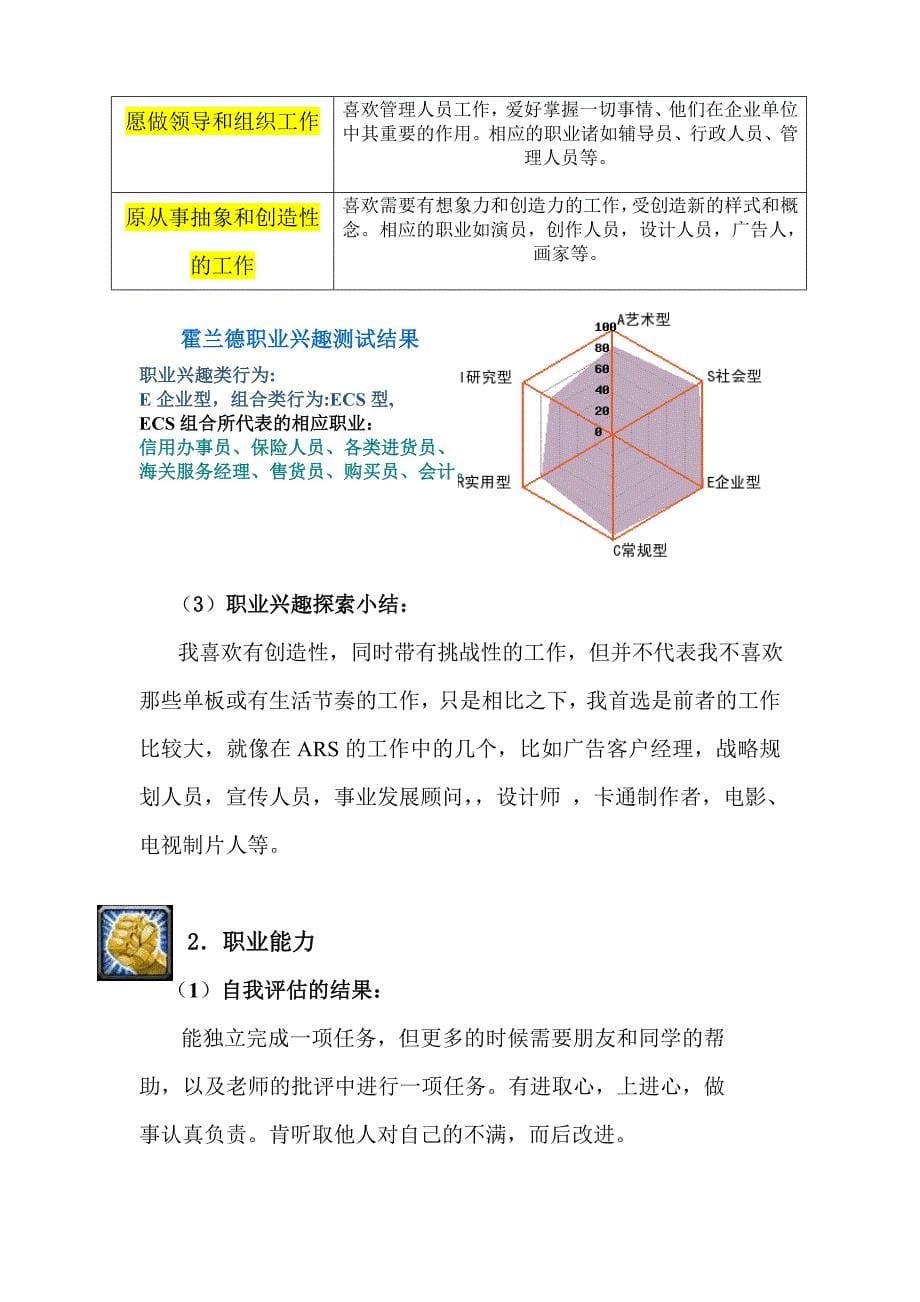 人力资源职业规划职业规划书周悦吉林动画学院广告分院_第5页