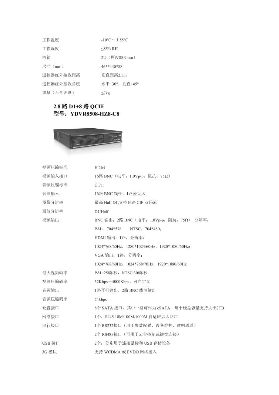 产品管理产品规划亚安产品参数与价格介绍_第5页