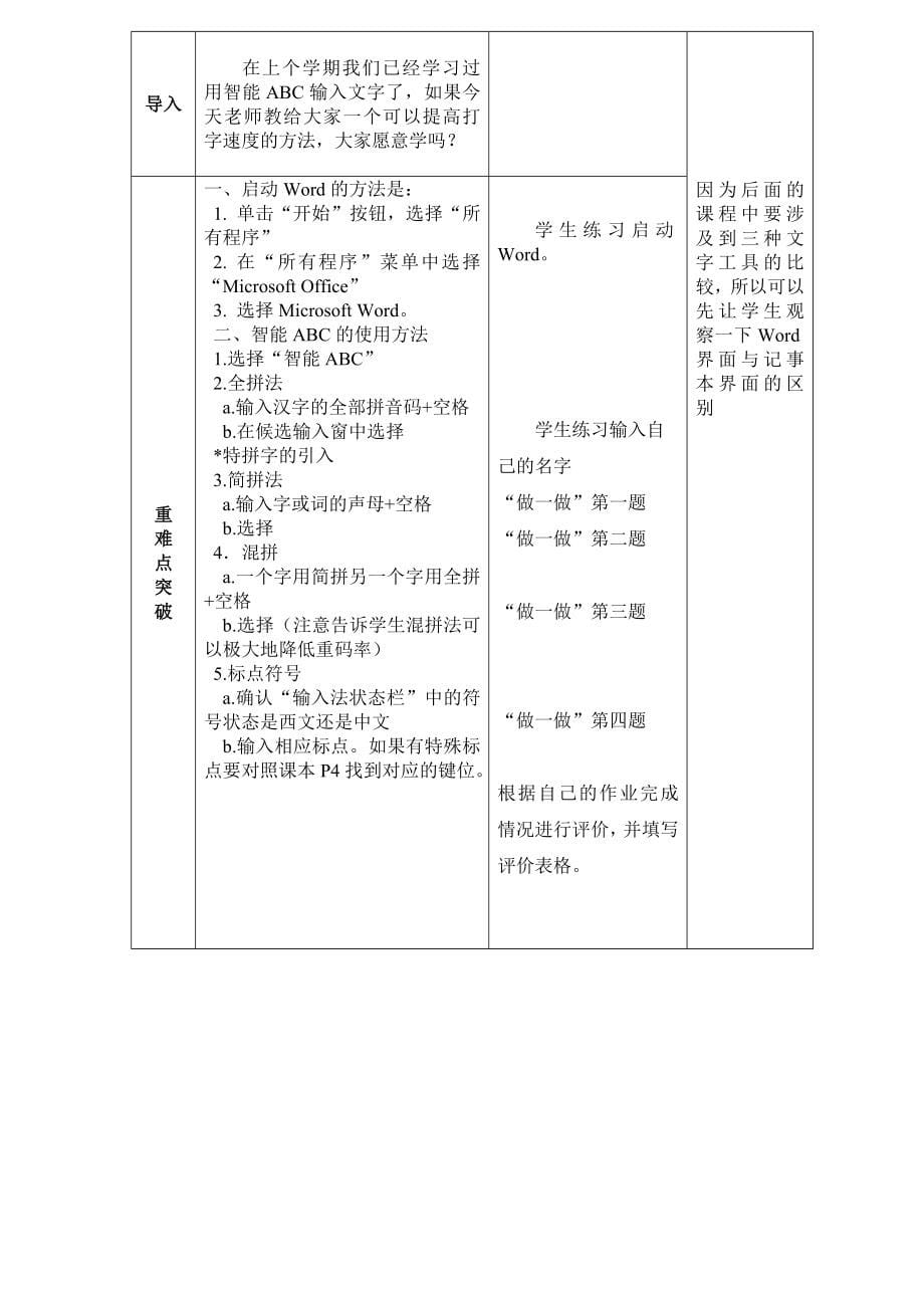 山西经济出版社小学信息技术2017最全第二册全册教案(word)_第5页