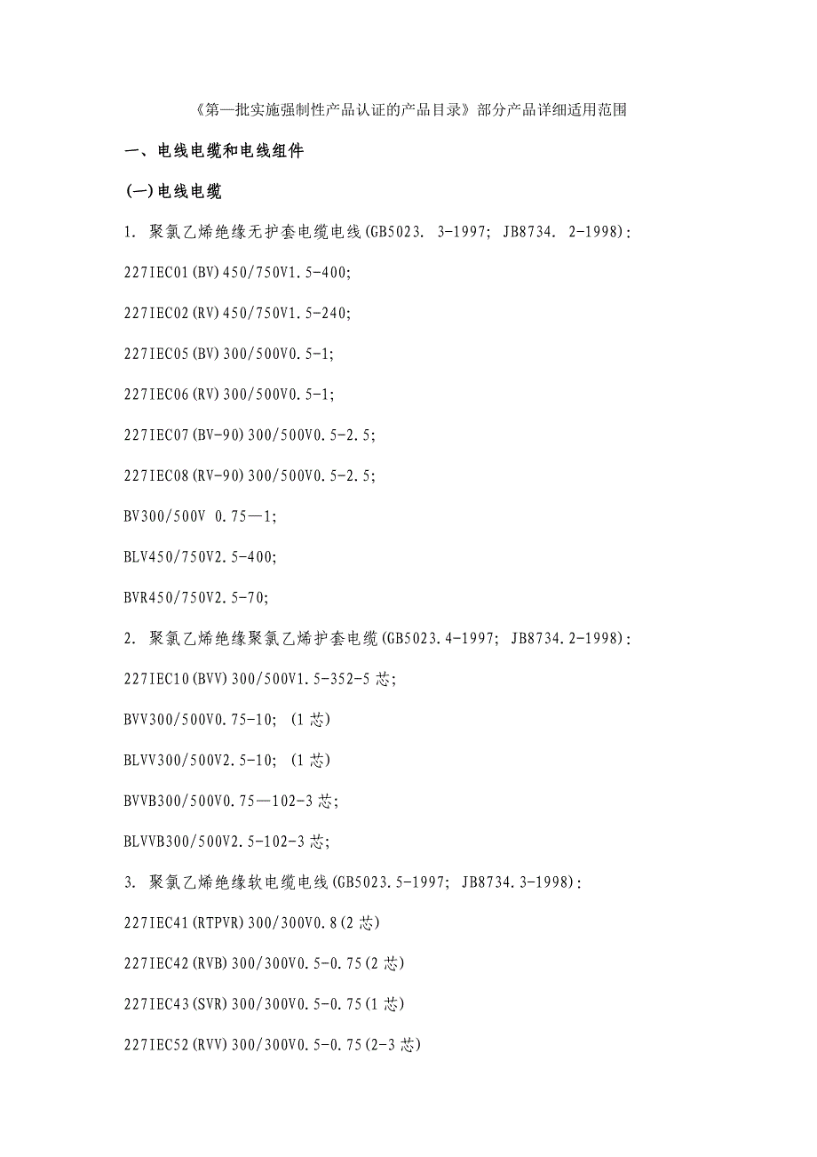 产品管理产品规划第—批实施强制性产品认证的产品目录部分产品详细适用范围_第1页