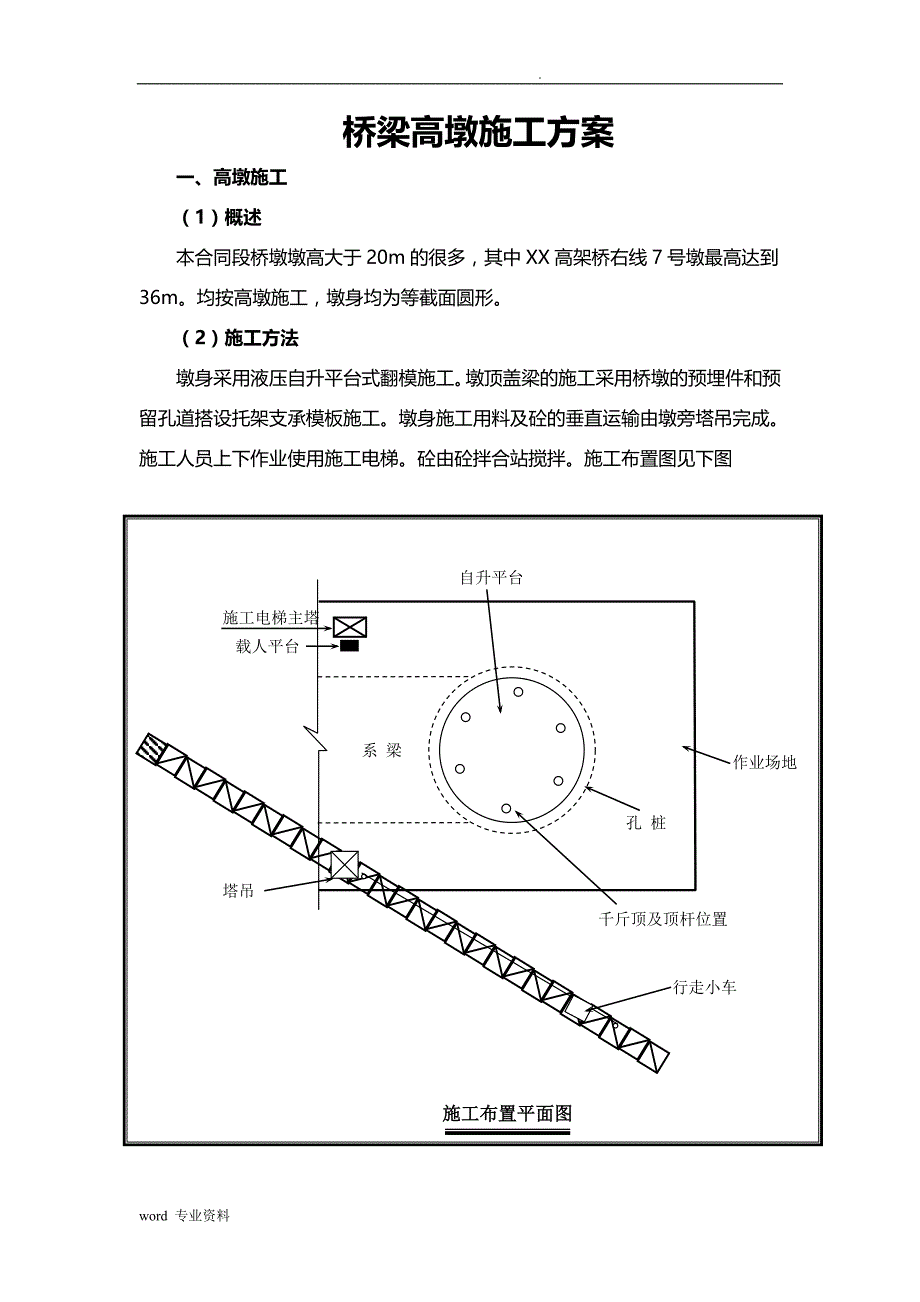 桥梁工程高墩建筑施工专项技术方案设计_第1页