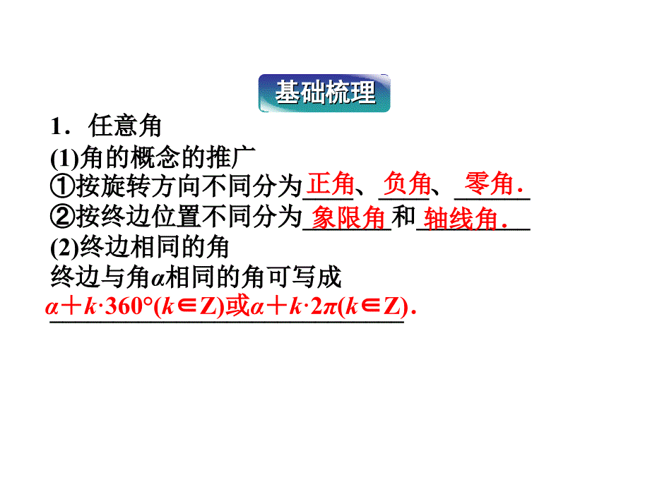 第一章 三角函数复习课课件_第1页