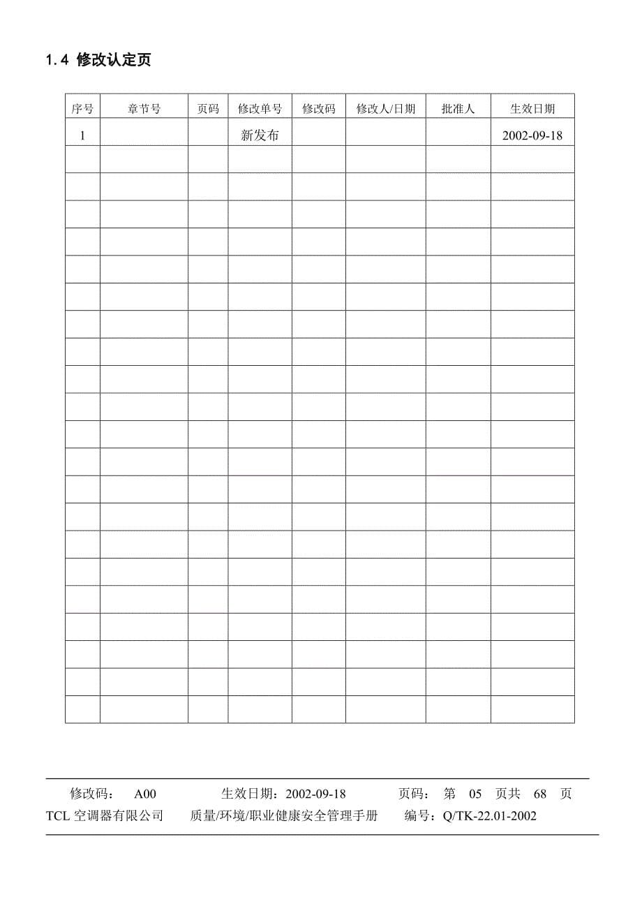 企业管理手册tcl质量-环境-职业健康安全管理手册_第5页