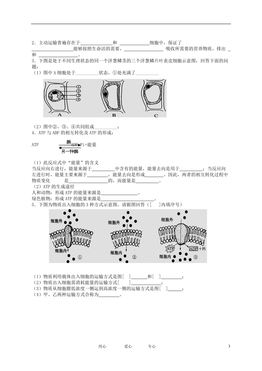 西藏拉萨第三高级中学10-11学年高一生物下学期期中考试（无答案）.doc_第3页