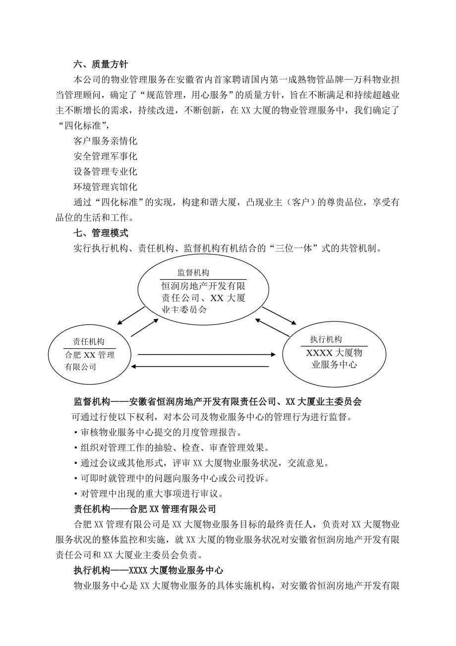 售后服务合肥恒润大厦前期物业服务方案_第5页