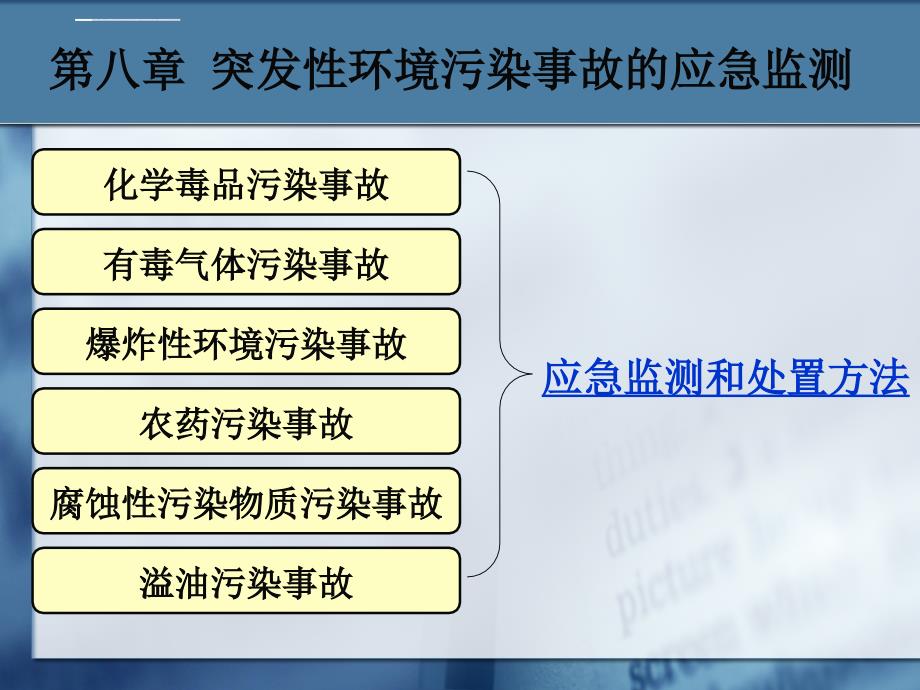 第八章 突发性环境污染事故的应急监测课件_第3页