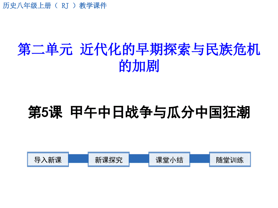 人教部编版八年级历史上册教学课件第5课 甲午中日战争与瓜分中国狂潮_第1页