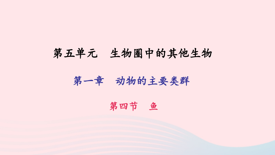 鲁科教习题课件淄博一中八年级生物上册第五单元第一章第四节鱼48_第1页