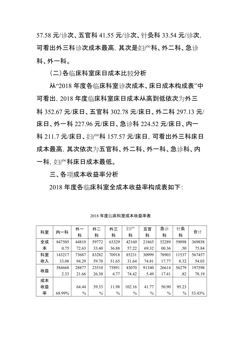 XX医院2018年度成本分析报告.doc_第5页