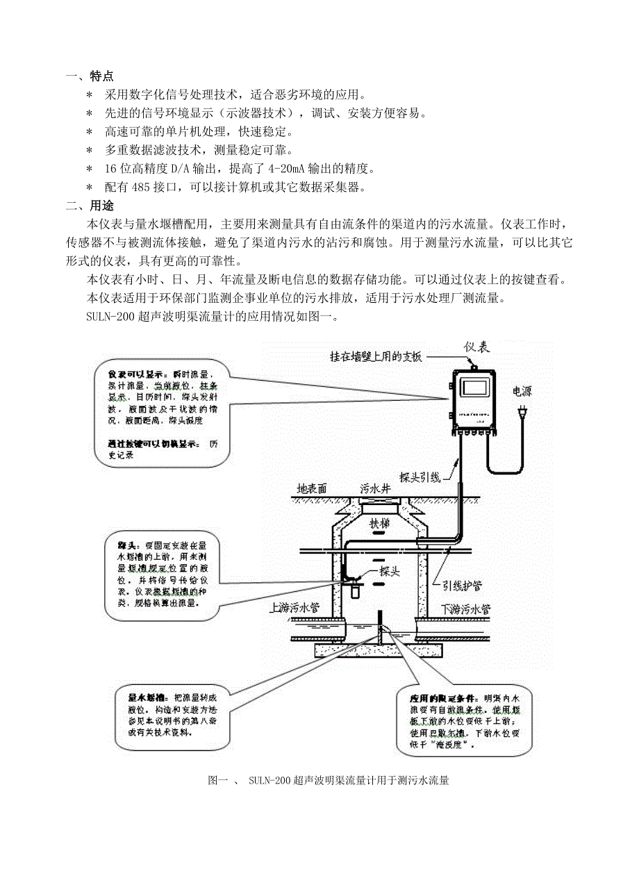 SULN-200型 超声波明渠流量计 使用说明书.doc_第4页