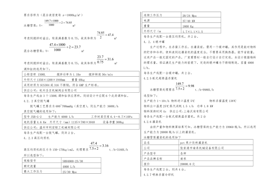 冰糖雪梨 食品工厂设计 设备选型 鲁东大学 食品.doc_第3页