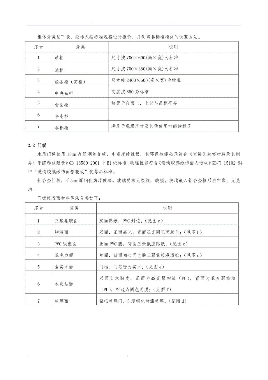 橱柜制安工程技术参数要求内容_第2页