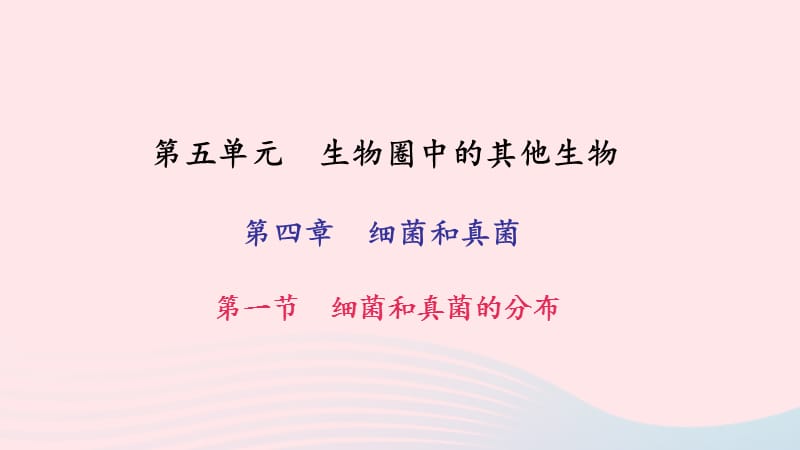 鲁科教习题课件淄博一中八年级生物上册第五单元第四章第一节细菌和真菌的分布56_第1页