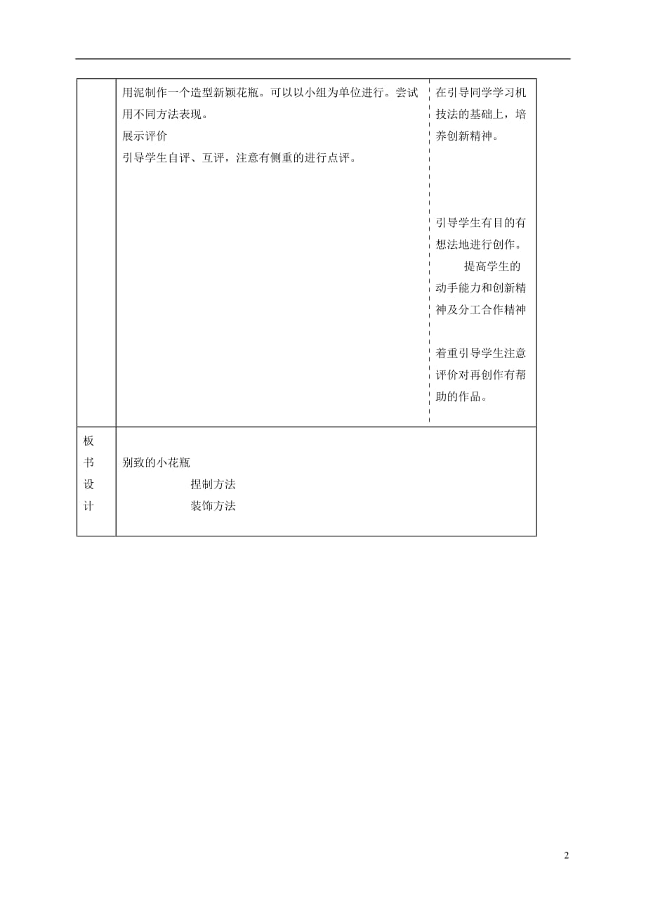 四年级美术下册 别致的小花瓶 2 教案 人美版.doc_第2页