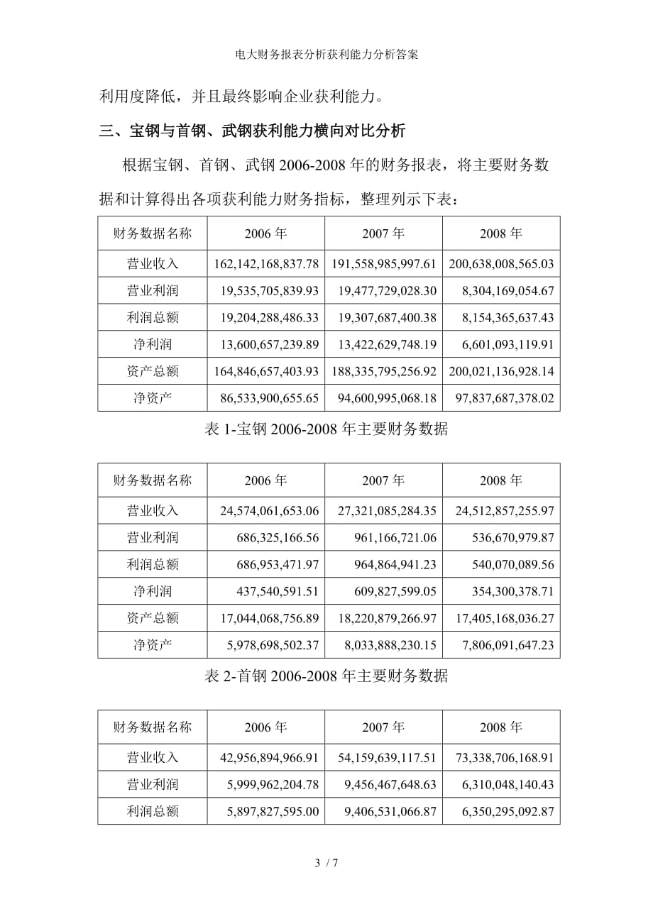 电大财务报表分析获利能力分析答案_第3页