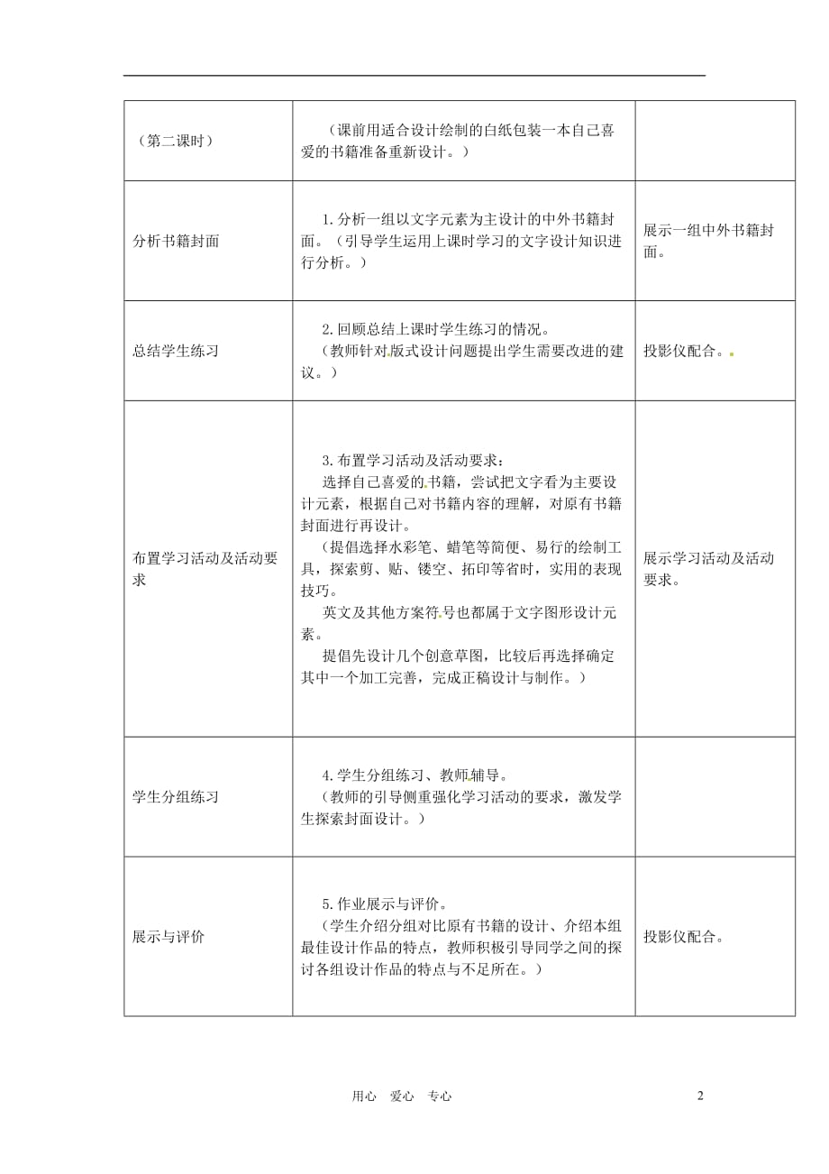 广西桂林市宝贤中学八年级美术上册《我喜爱的书》教案.doc_第2页