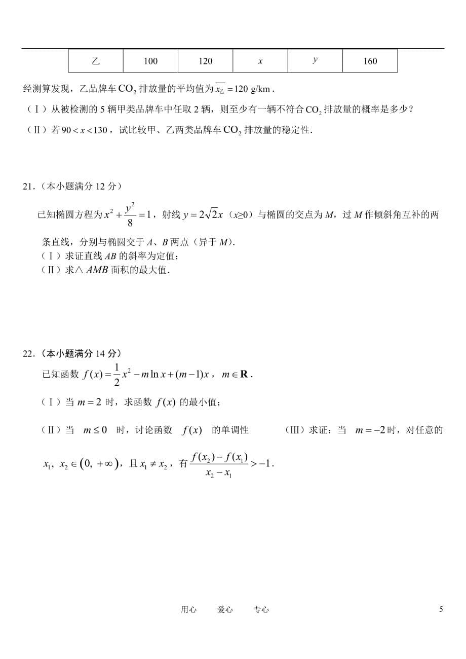 福建省2011届高三数学考前热身试卷 文 新人教A版.doc_第5页