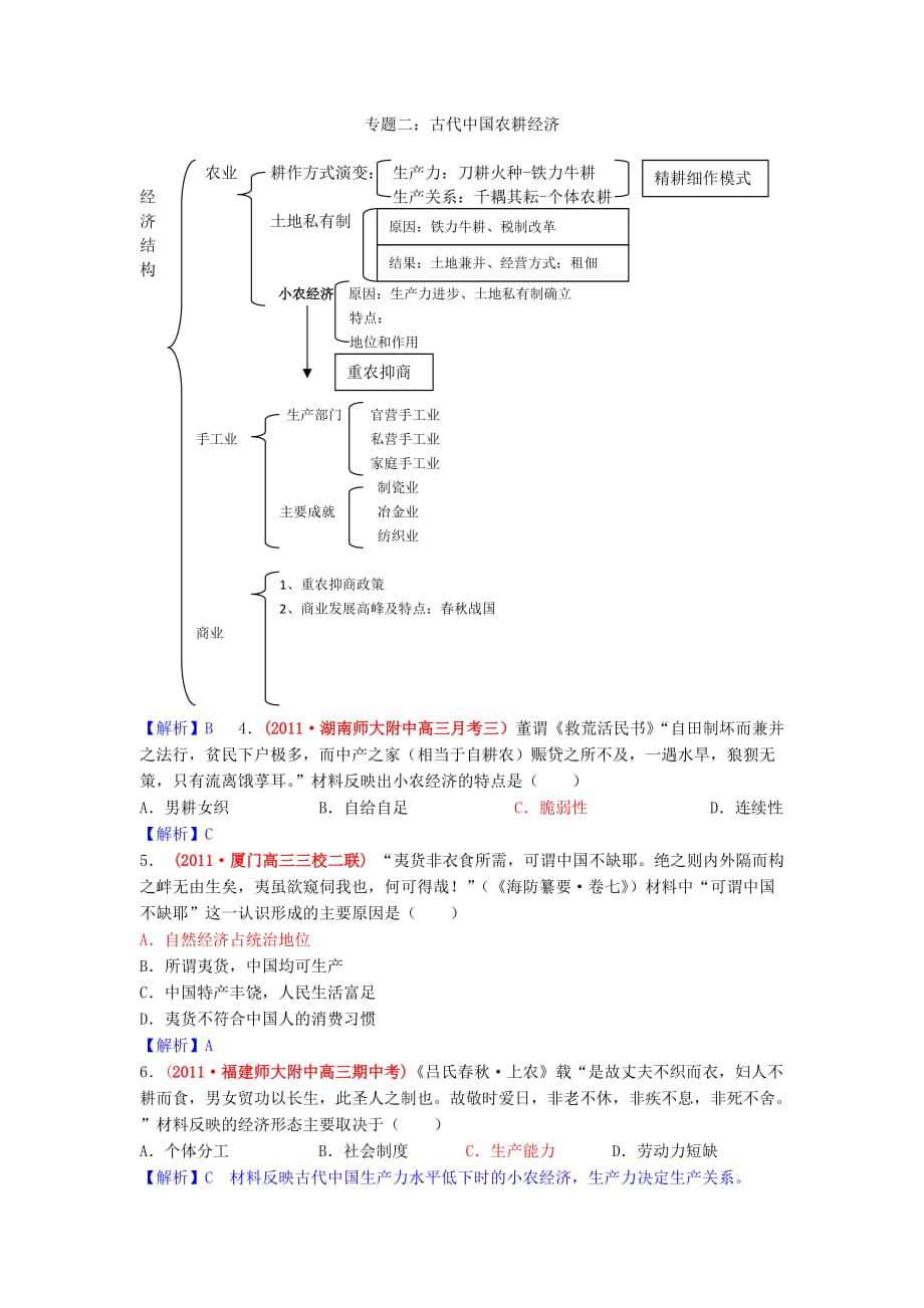 专题二古代中国经济.doc_第1页