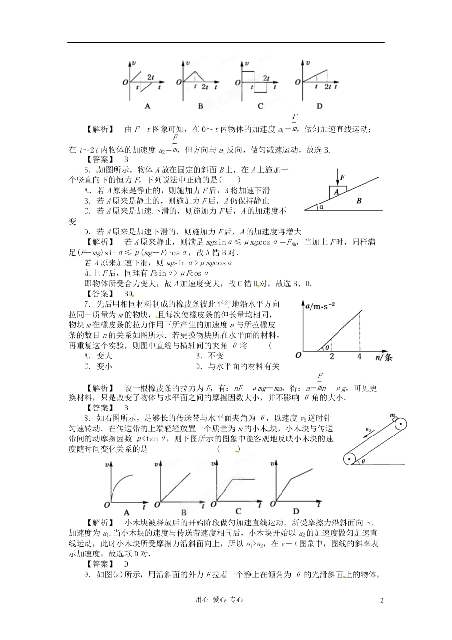2012高考物理 月刊专版 专题3 牛顿定律及其应用测试3.doc_第2页