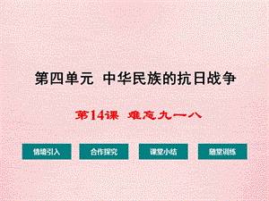 人教版八年级历史上册难忘九一八优秀课件