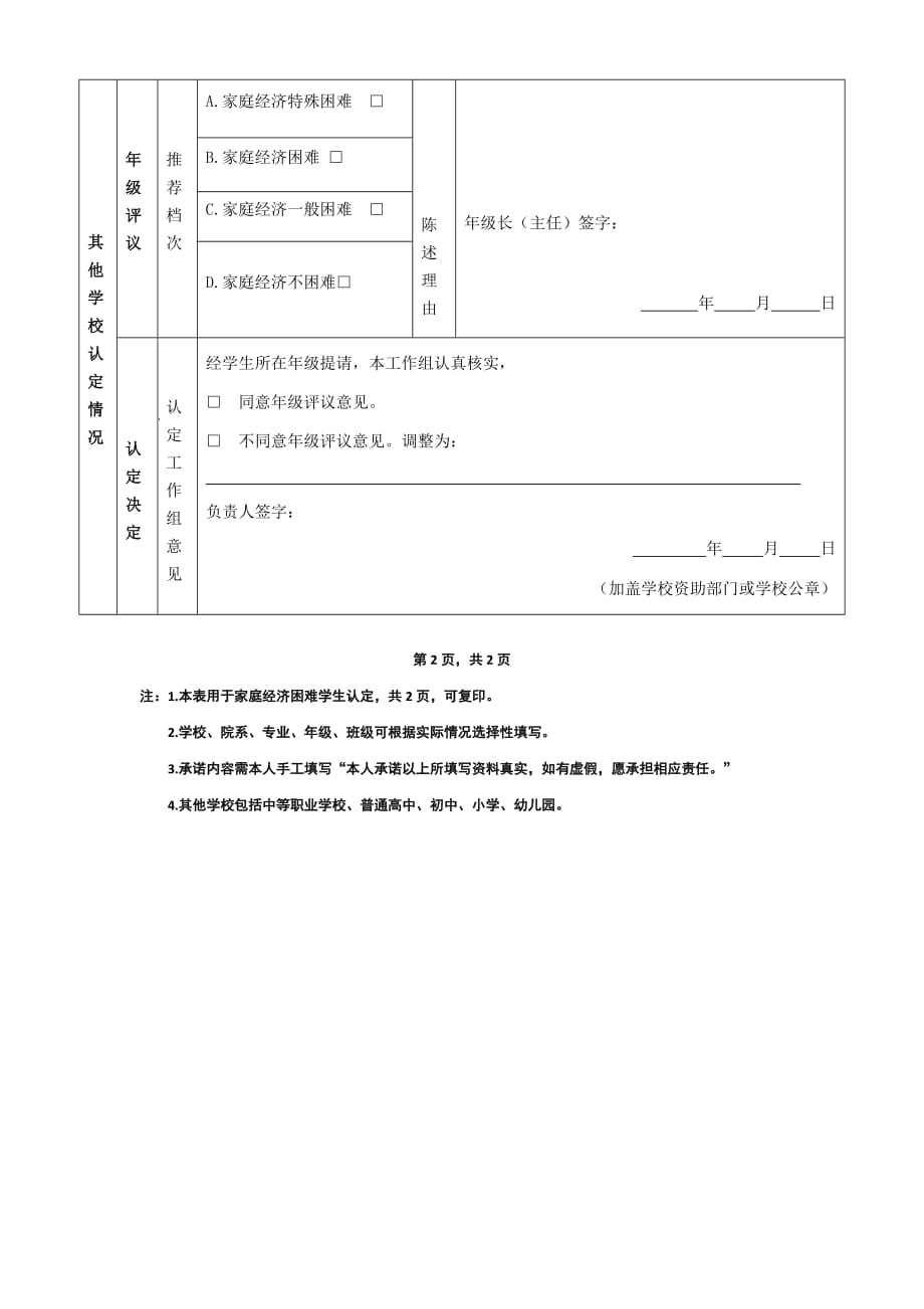 云南省家庭经济困难学生认定申请表(2019)(1).doc_第3页