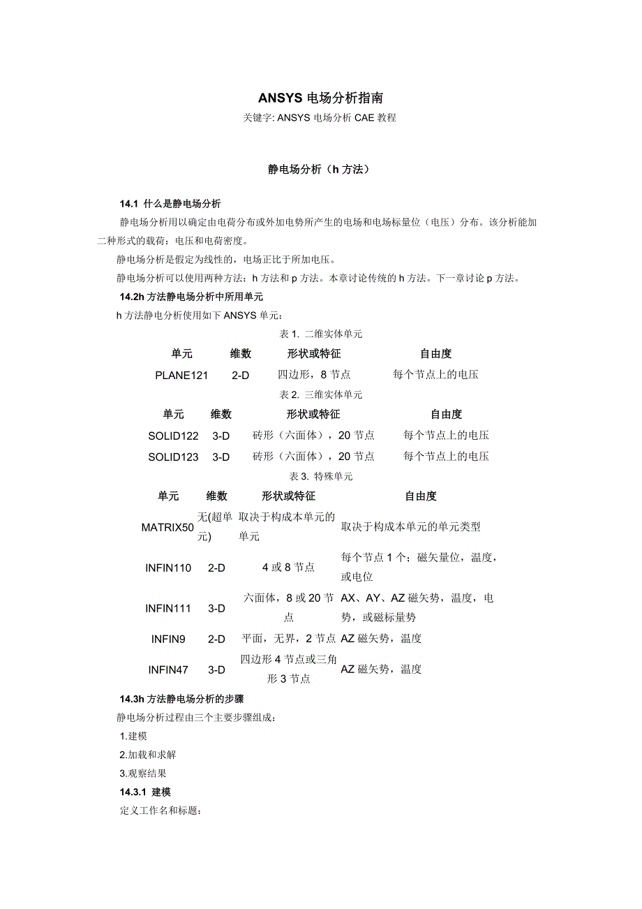 ANSYS电场分析教程(经典入门教程).doc_第1页