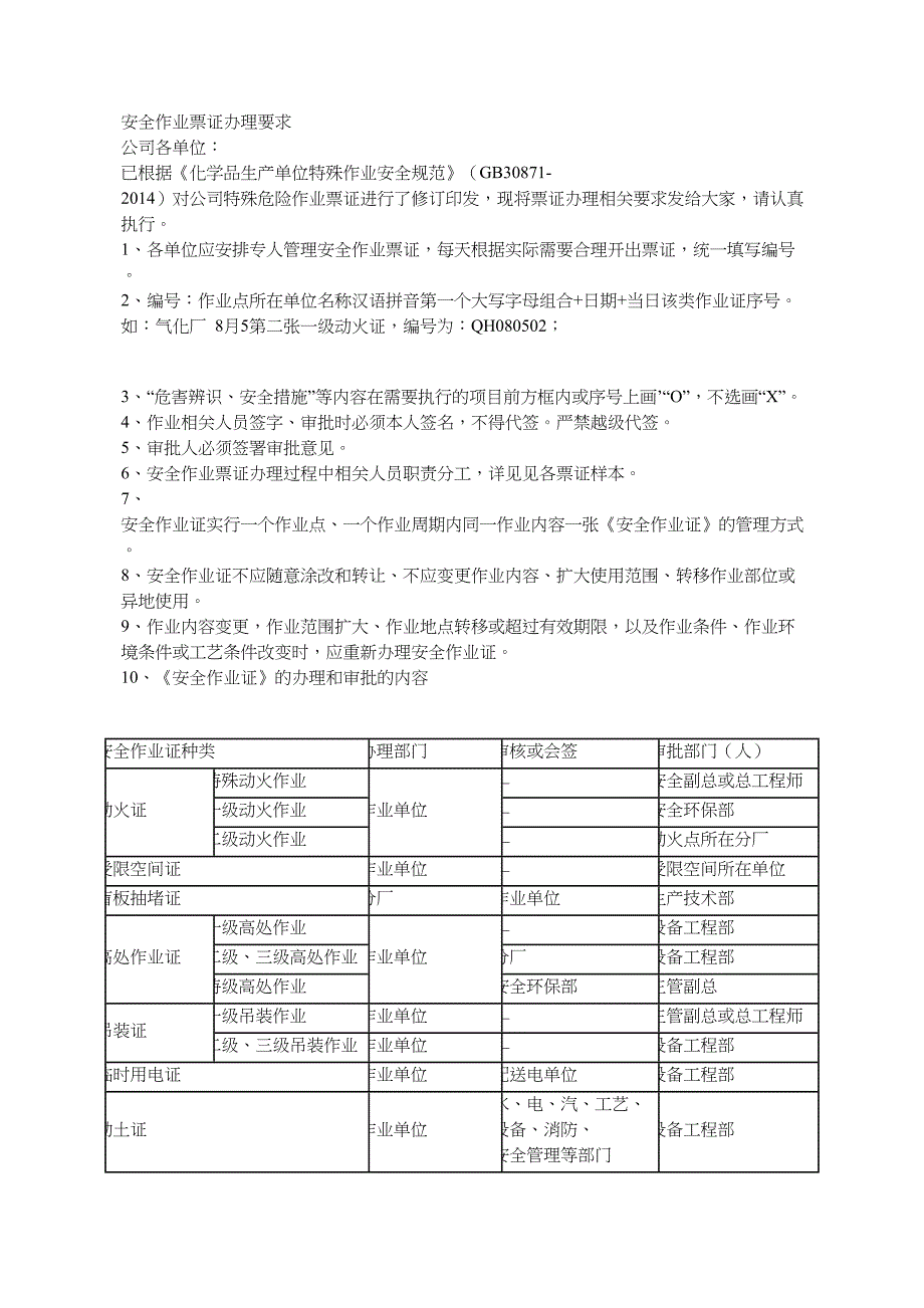 化工作业八大票证票证填写说明和模板.doc_第1页