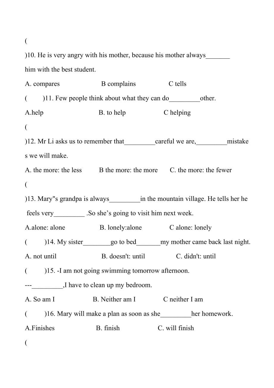 八年级英语下册&amp#160;Units3-4单元检测题_第5页